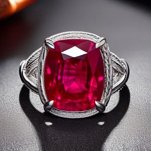 ruby ring with braided tungsten, braided band, men's jewellery