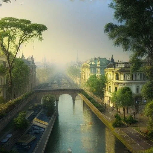 Eyelevel,Bridges, river, Beaux Arts architecture,+palladio+liveable street+detailed facades+green city,uphill road,trees on walkway,elegant avenue, biopunk+Bueno Aires,vienna, alphonse mucha, greg rutkowski,matte painting, cryengine, hyper detailed, felix kelly, fantasy art, seb mckinnon"