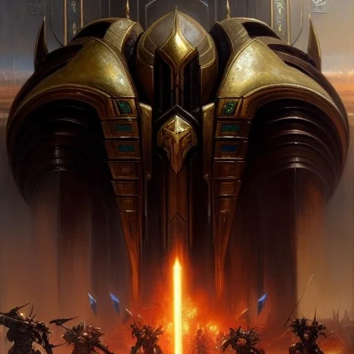 portrait 'Stalker Protoss Unit-Starcraft' ancient metal armor ,painting by gaston bussiere, greg rutkowski, yoji shinkawa, yoshitaka amano, tsutomu nihei, donato giancola, tim hildebrandt, oil on canvas, cinematic composition, extreme detail,fit full head inside picture,16k