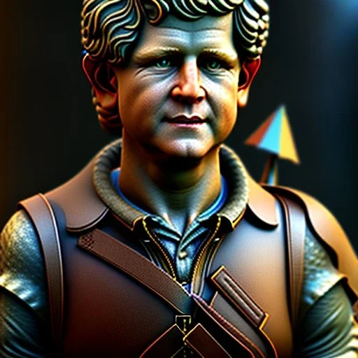 White Statue samwise gamgee, full body, Rome sculpture style, full body, details, fresco background, hyper realistic, 8k,