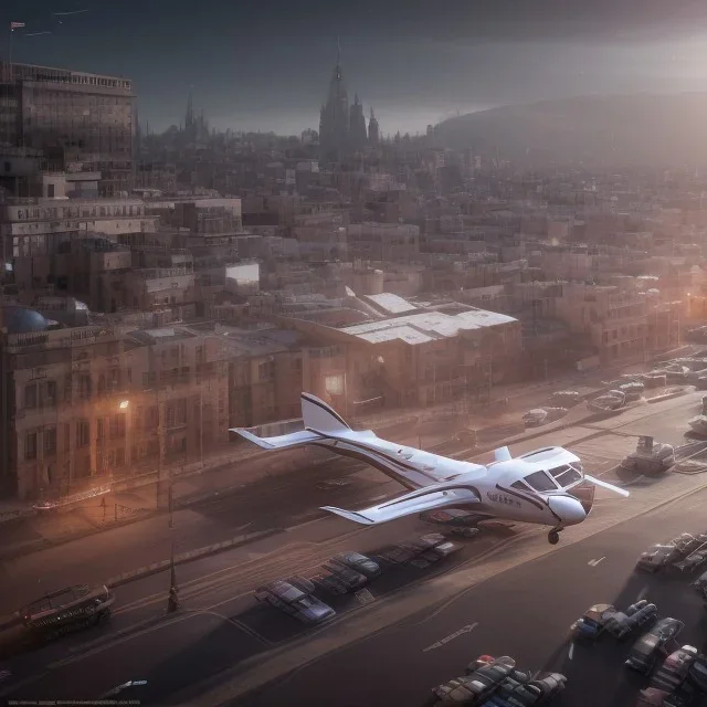 an plane ultra realistic,wide body , rally concept, 4k ,on street,8k resolution, high-quality, fine-detail, parked in crowded city winter wide body night future city