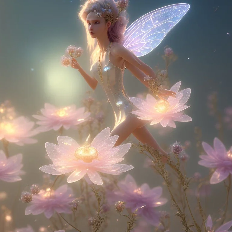 subtle transparent fairy flower in a galactic ambiance, delicate colors, in the foreground, full of details, smooth，soft light atmosphere, light effect，vaporwave colorful, concept art, smooth, extremely sharp detail, finely tuned detail, ultra high definition, 8 k, unreal engine 5, ultra sharp focus