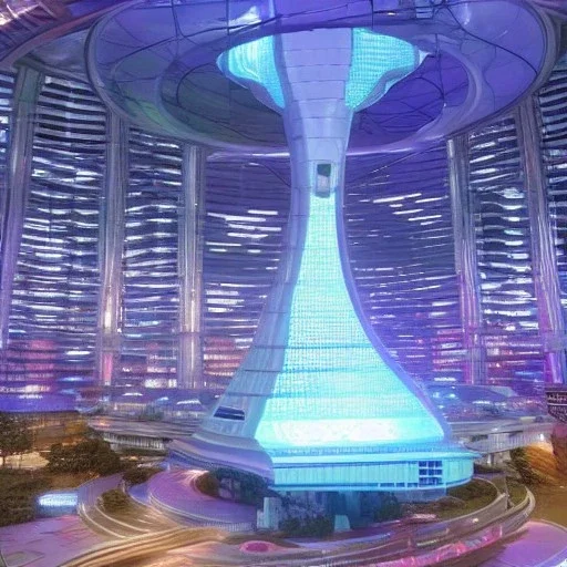 hyper realistic ultra futuristic star city