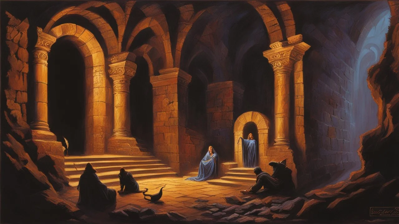 Haunted Catacombs. Painted by Jeff Easley