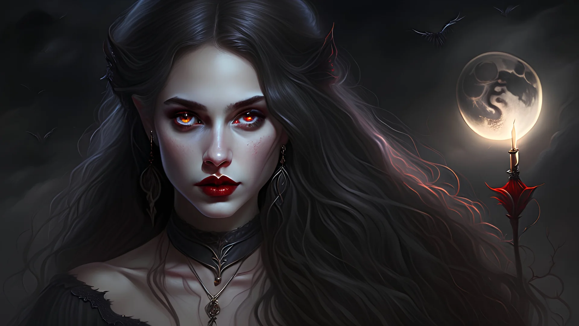 Lilith, dark and mysterious in the night