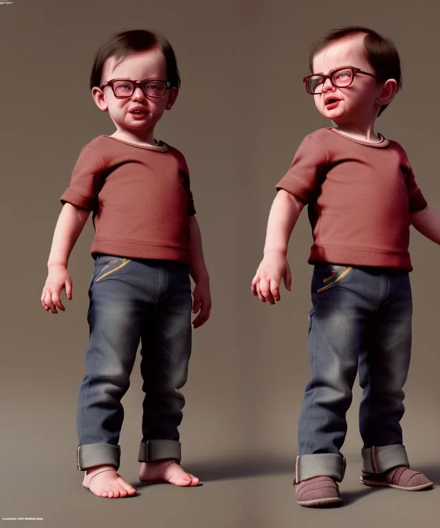 Jean LUC Goddard toddler, full body, dramatic lighting, hyper realistic