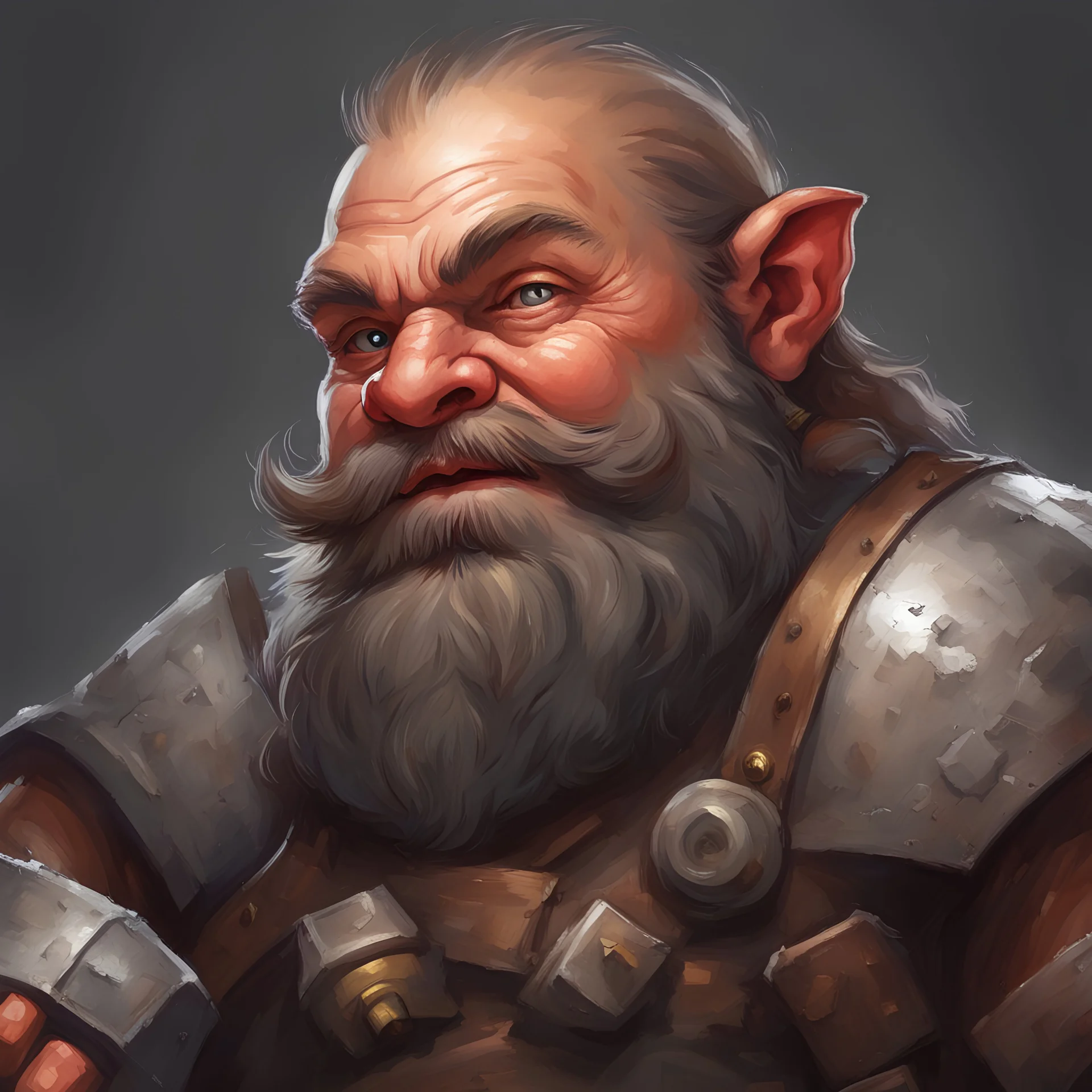 dnd, portrait of dwarf-miner with tnt