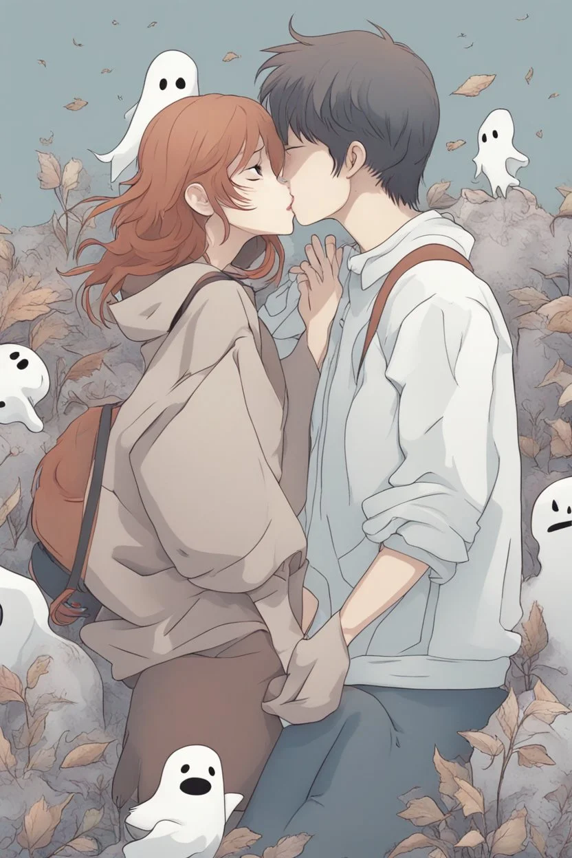 Girl kisses ghost boy