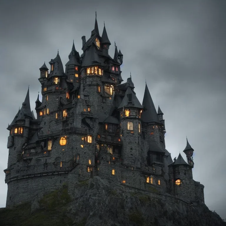 evil dark castle guarded by