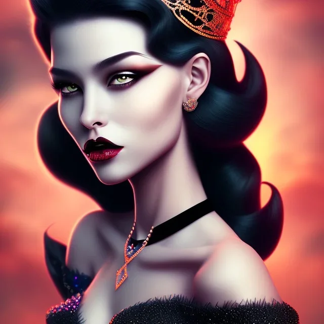 Sexy evil queen black hair full image