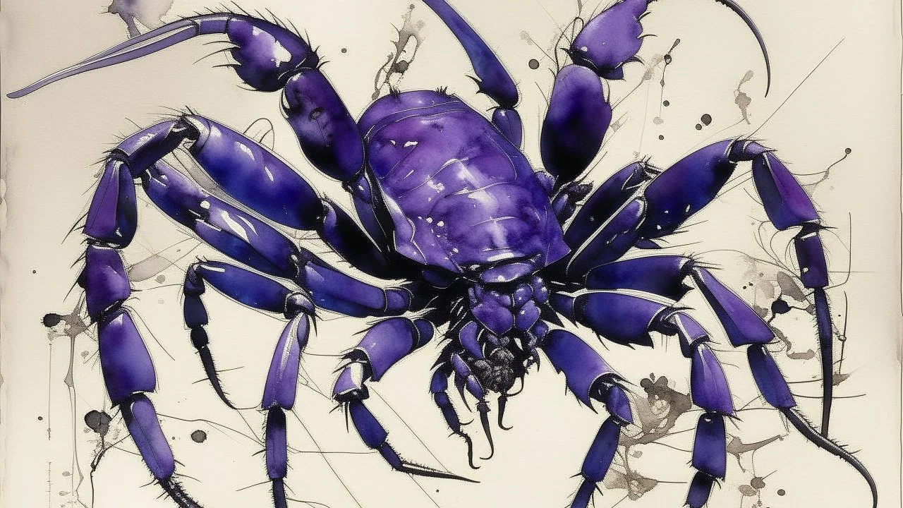 A violet poison elemental scorpion painted by Raymond Duchamp-Villon