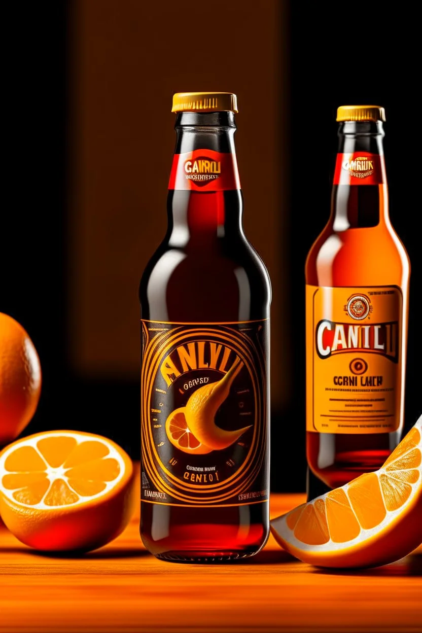 brand campaign for a new drink with orange and chili flavour with a american style