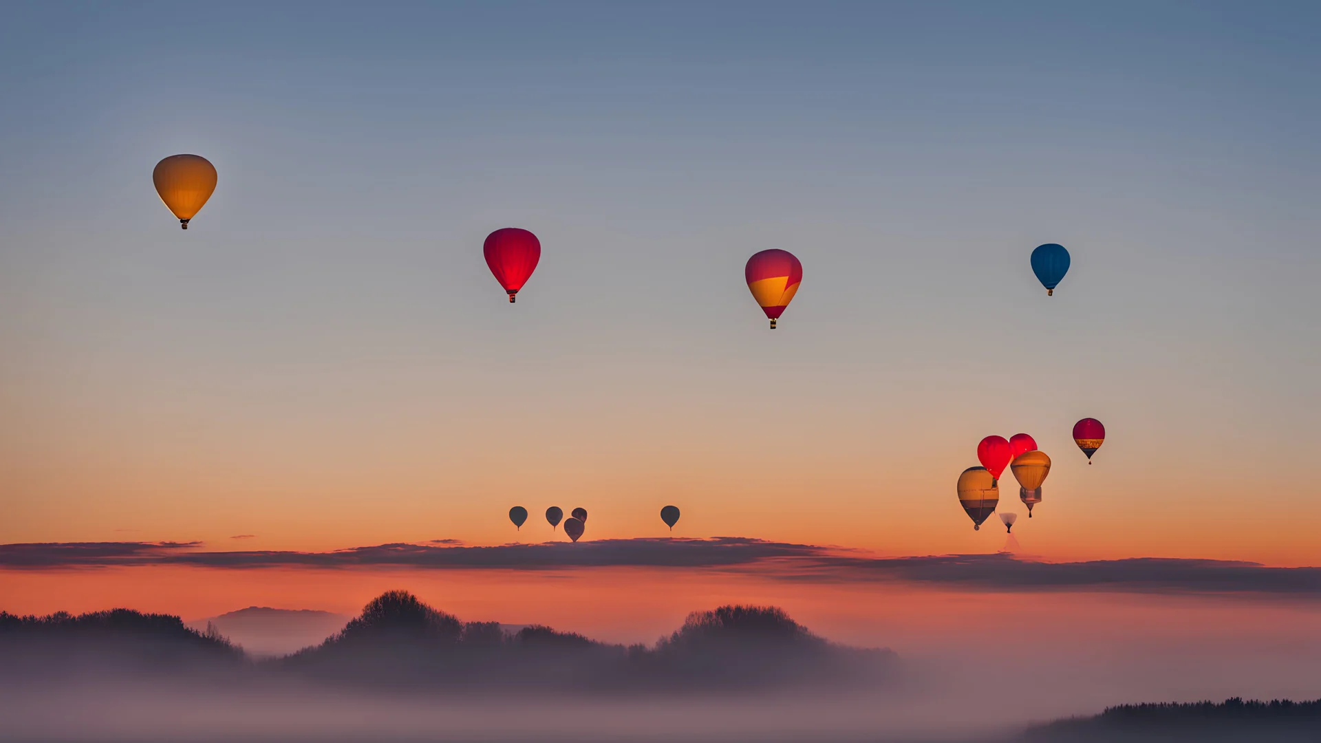 Balloons before sunrise