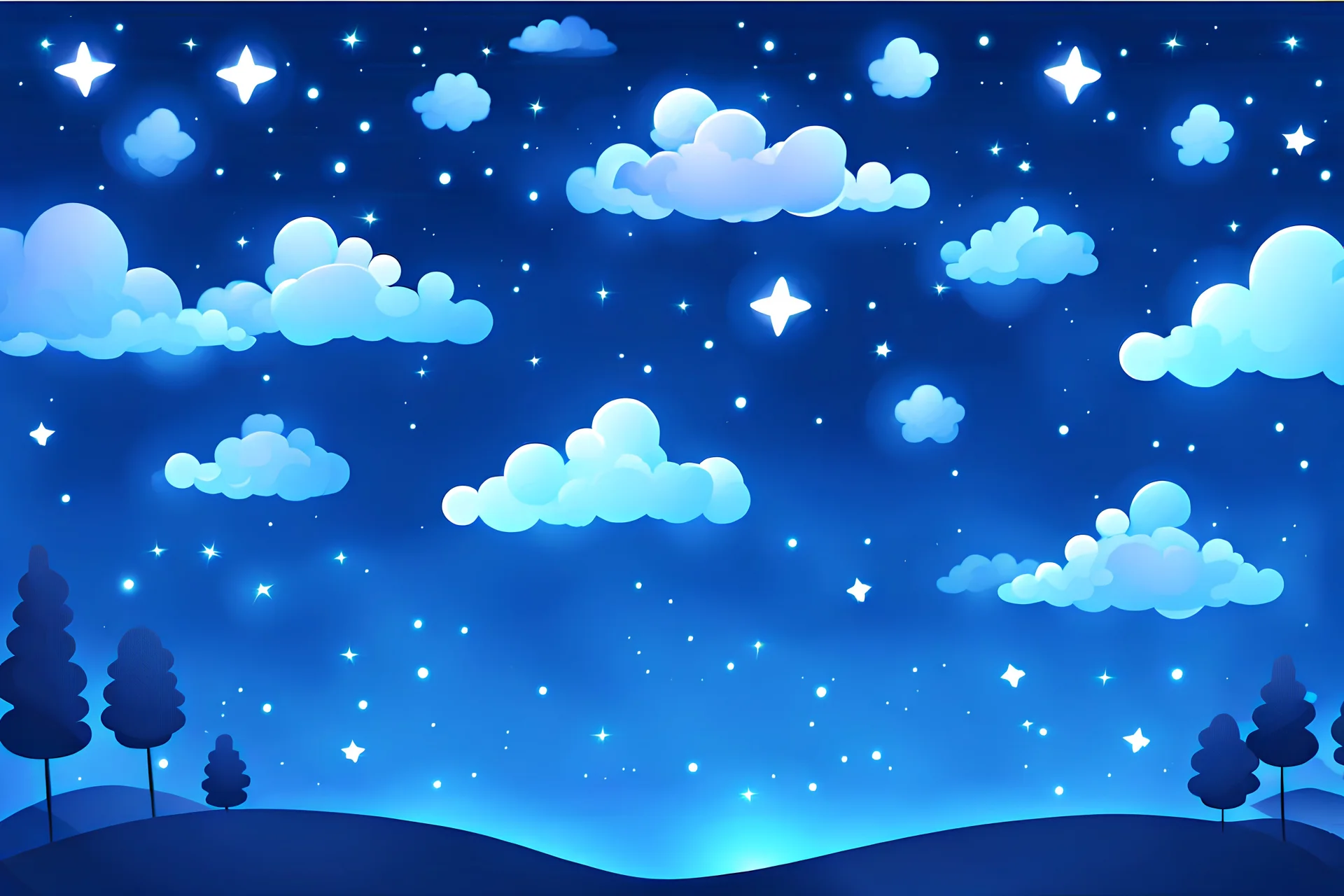 night sky background with clouds and stars for game