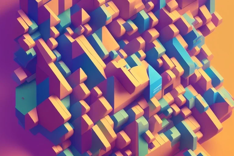 3D colorful geometric installation, simplistic, studio lighting, C4D, 16k, Behance, Artstation, centered, top down camera, vibrant