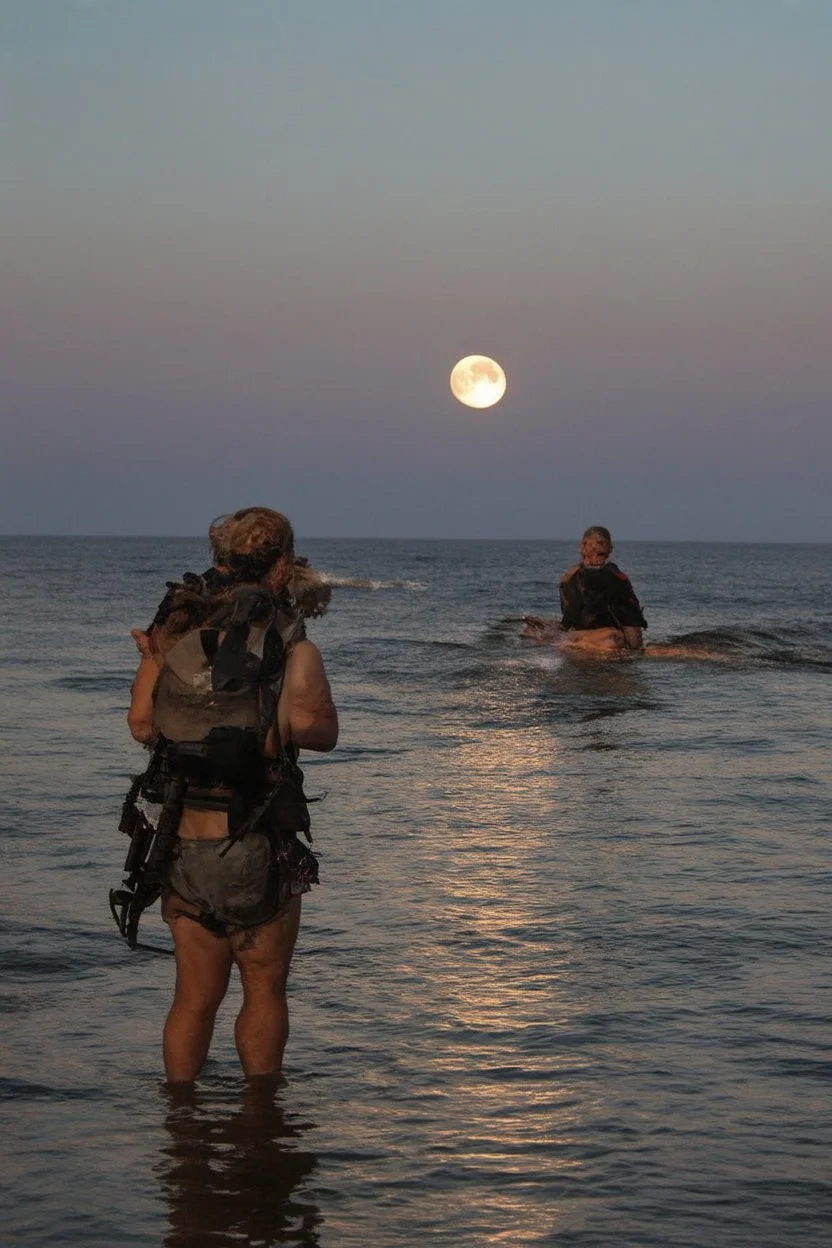 scavengers looking for the remaining carcusses , full moon sppoky