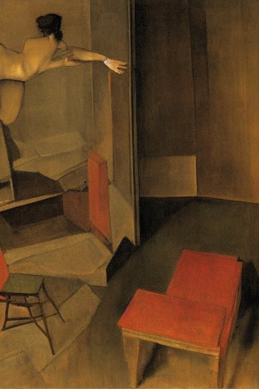 a chimera in a liminal room depicted by balthus