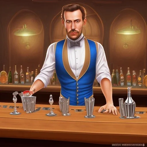 A Duck Bartender in a Tavern