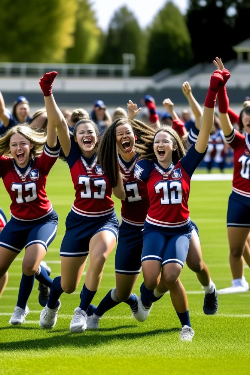 cheerleating team on filed