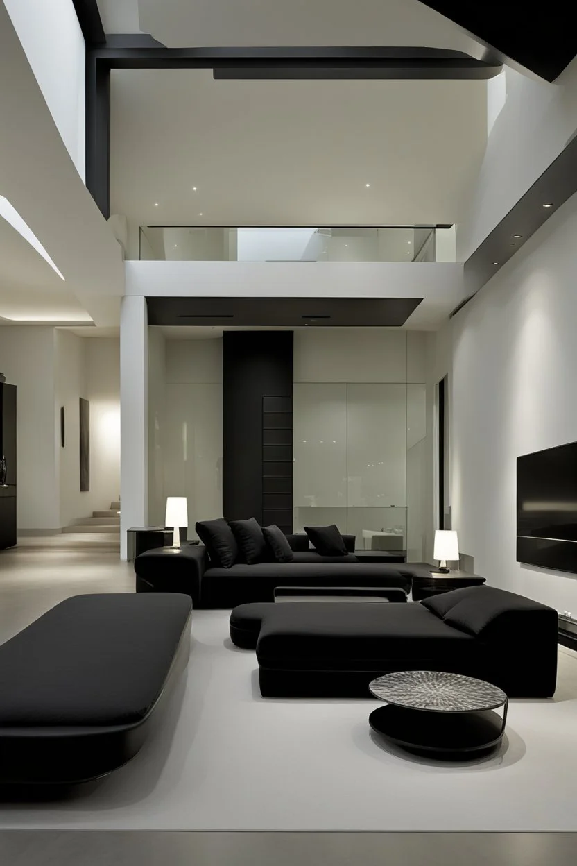 Very luxurious house with black furniture