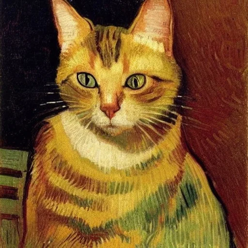 Portrait of a cat by Van Gogh