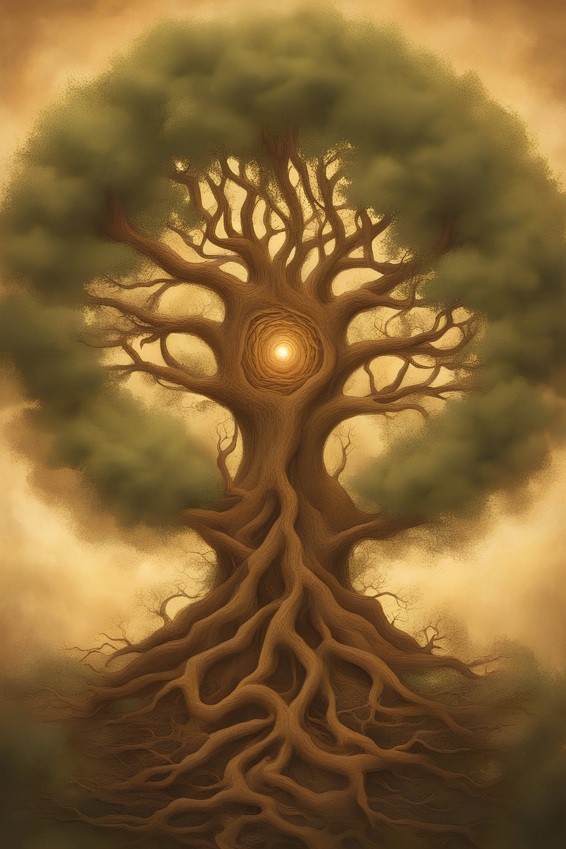 Visualize a sacred tree rooted in ancient wisdom, its branches extending into the future, symbolizing your connection to generational healing and growth