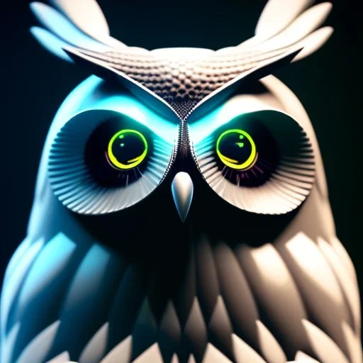 Owl, macro lens blur, hyperphotorealistic, sharp focus, unreal engine