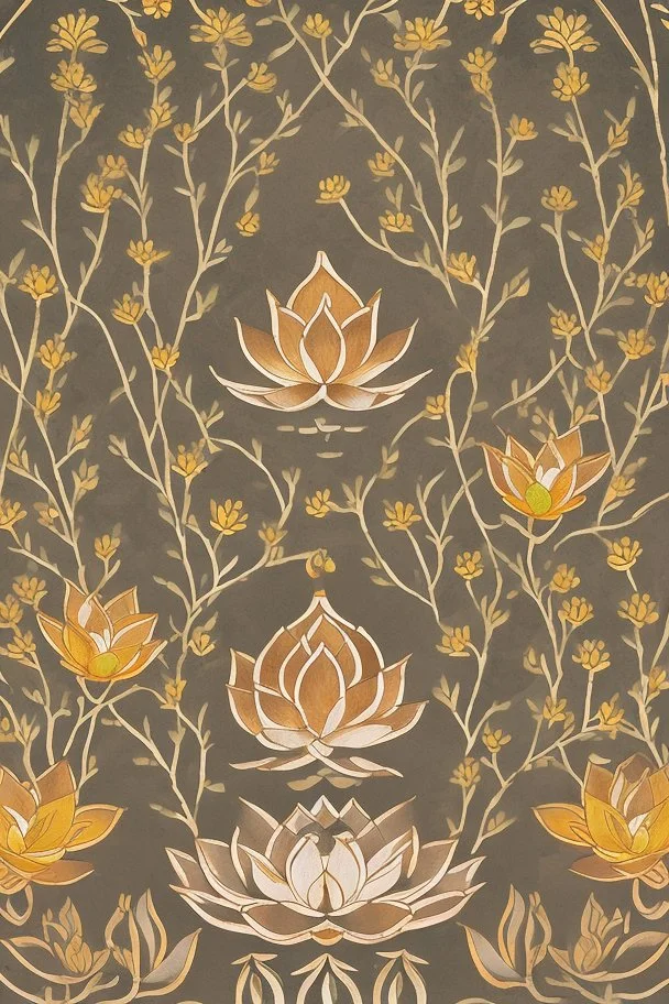 Channel the beauty of the Mughal Gardens with detailed hand-painted representations of traditional Indian flowers like lotus, marigold, and jasmine. Incorporate intricate geometric patterns and water features.