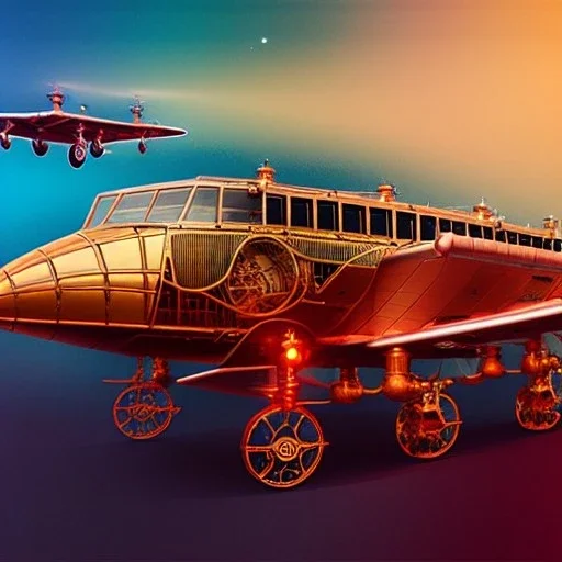 fullbody Drawing of 'sketch of Steampunk Air Vehicles',intricate detail,andrea bonelli,Kilian Eng,Ohrai,evan lee,Aleksandr Sidelnikov,KyuYong Eom,three quarters frontal aerial view,toned colors,16k