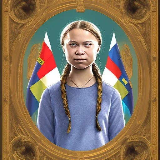 portrait of Greta Thunberg being arrogant