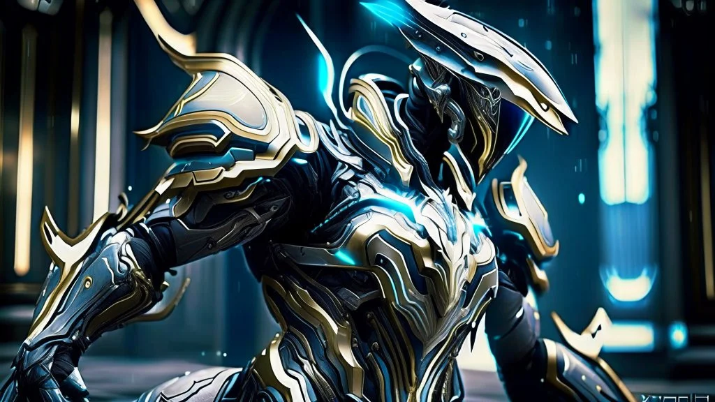 An incredible ultra advanced warframe with plenty of sophisticated gadgets with the whole and full body full armor with ultra sophisticated machine compagnon ultra high resolution and details with maximum ratings and frames possible and by the most advanced camera lenses