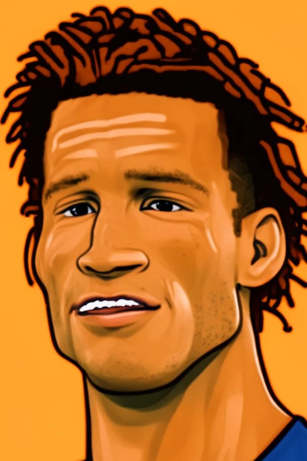 Nathan Ackie Dutch football player ,cartoon 2d