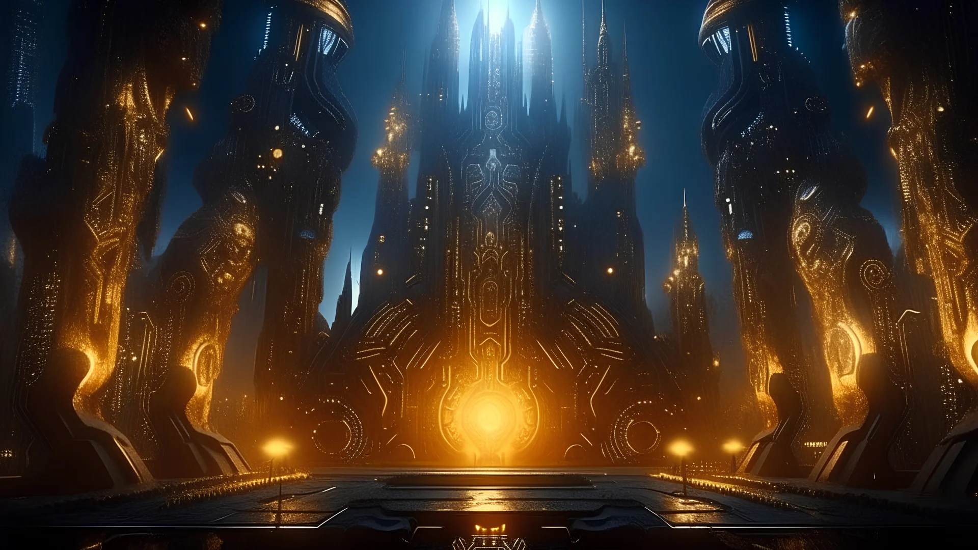 ancient technological civilization major, glowing runes minor, floating structures, realistic magical feel, realism, distinct structures and discrete lighting, , transformer movie themed