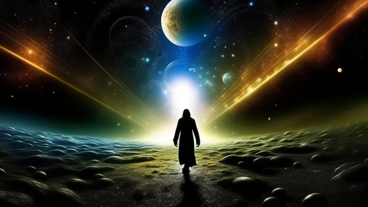 matrix universe, space, planets, god creation walking in the light