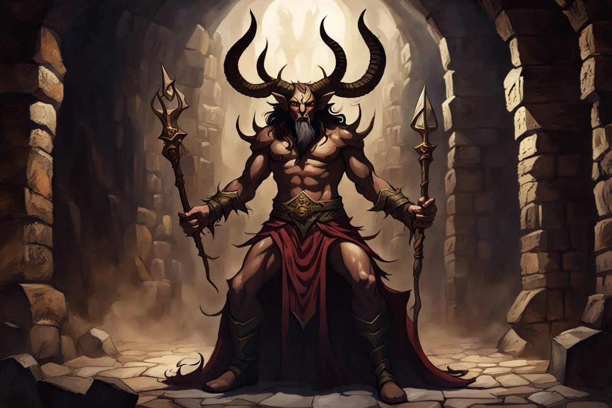 the horned god baal in the castle dungeon