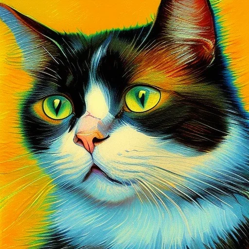 Portrait of a cat by Van Gogh