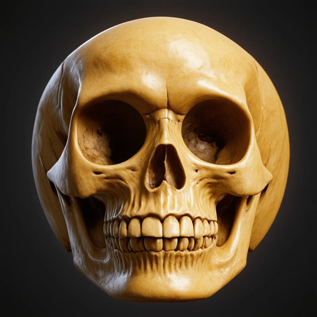 ANATOMICALLY CORRECT digital photograph of the SKULL OF A SMILEY FACE with fine line, highly detailed, high resolution, 8k 3d, vray, horrorcore,