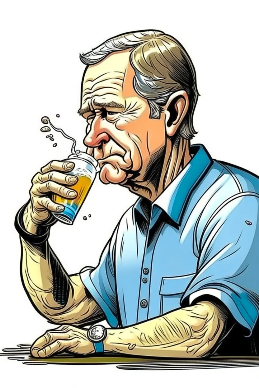 President George W. Bush snorting cocaine drinking alcohol mad magazine idiot mornin