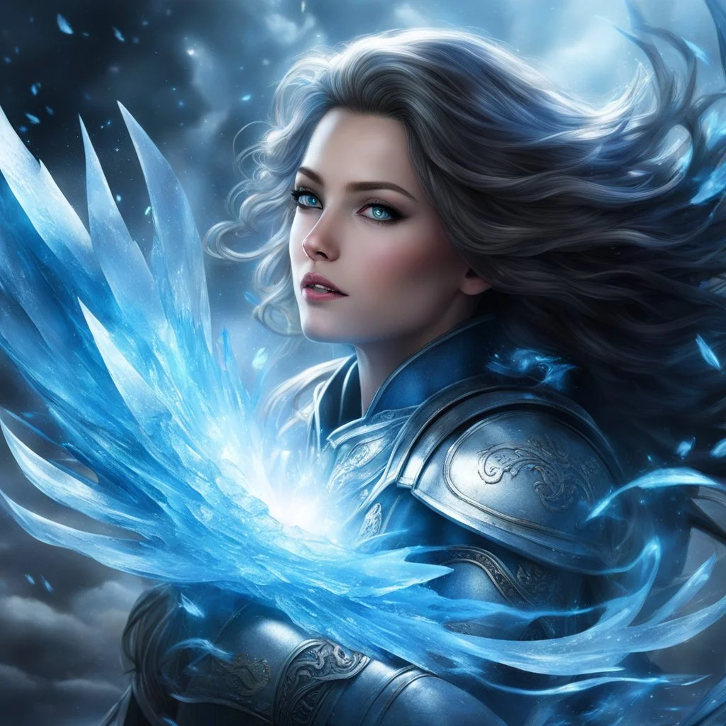 Miranda's power crashes against your defenses like a tsunami, ancient and inexorable. The ice blue flames licking at Mary's skin sputter and bend, her breathing hitching as the reality around her curves inward. You can see the moment she understands—really understands—just how deep the rabbit hole goes. Her smirk falters, her pupils contracting until they're nearly black. The temperature plummets, frost forming on the edges of the obsidian altar as Miranda's translucent form solidifies, each mov