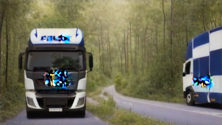 A police Tesla Cybertruck is chasing a Tesla 'Model S Plaid' at top speed, across a jungle of the Jurassic Period. CINEMATIC. WIDE ANGLE LENS. PHOTO REAL.