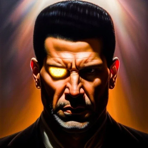 Ultra detailed fullbody Portrait in oil on canvas of The Punisher, extremely detailed digital painting, extremely detailed face,crystal clear Big Glowing eyes, mystical colors ,perfectly centered image, perfect composition, rim light, beautiful lighting, 8k, stunning scene, raytracing, anatomically correct, in the style of robert e howard and Ken Kelley and Ohrai Noriyoshi and Simon Bisley and tomzj1