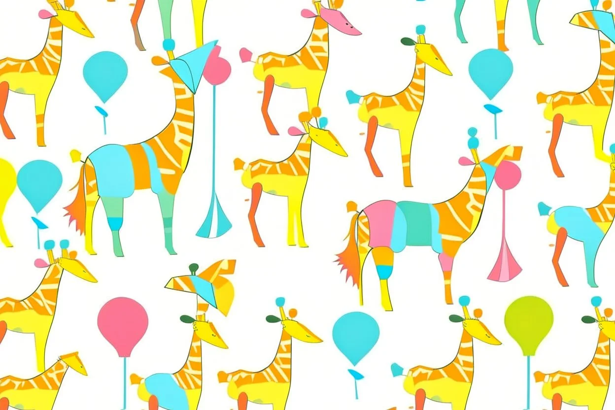 cool fun design party GIRAFFE theme simple 3 colours