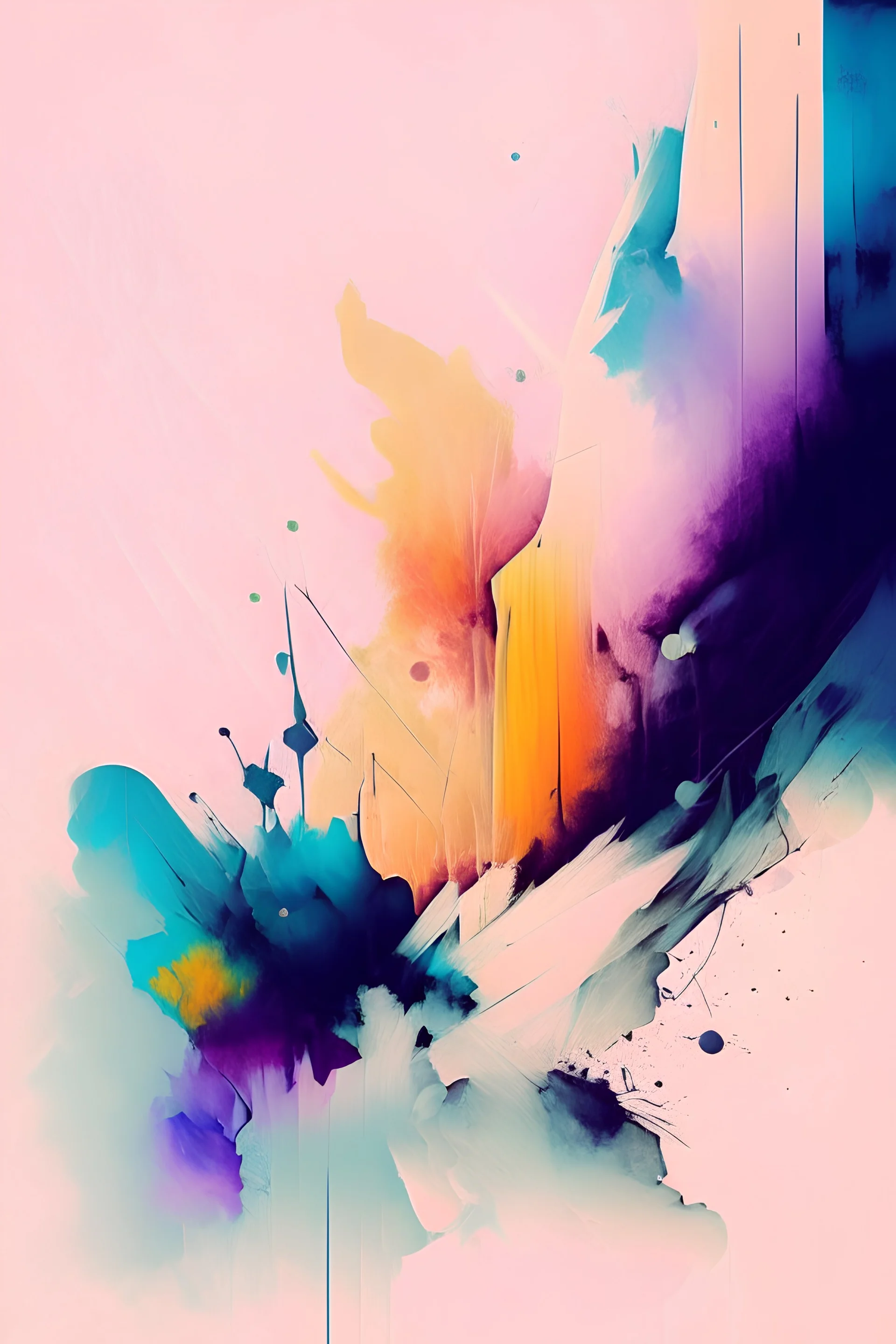 Abstract watercolour painting in the style of calderara