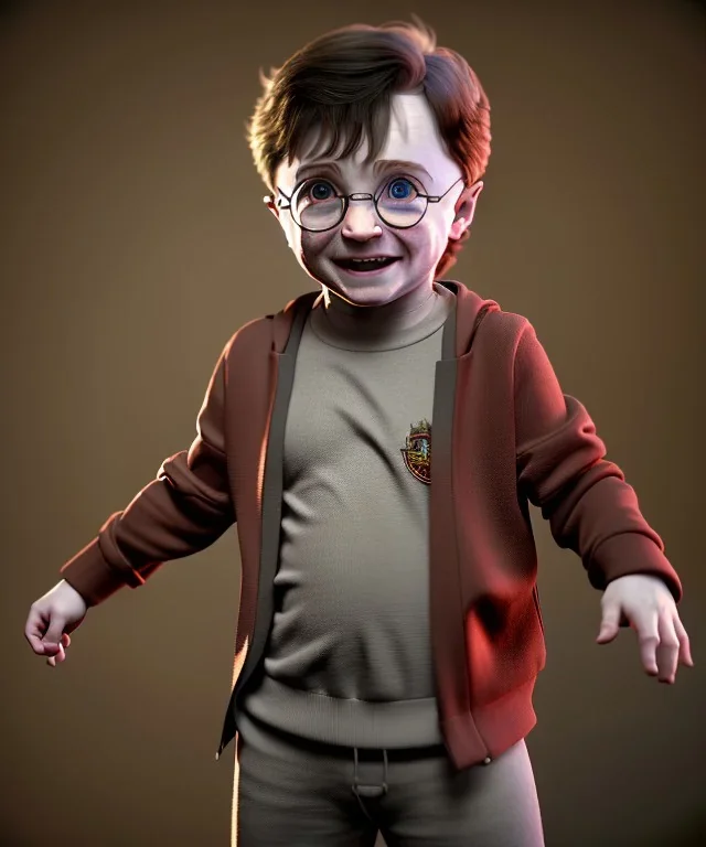 Harry potter toddler, full body, dramatic lighting, hyper realistic