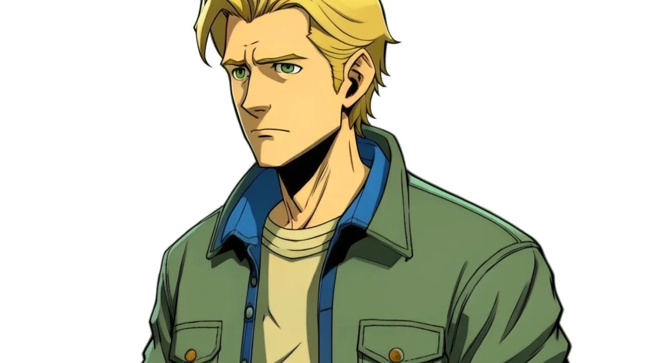 George is estimated to be 28 years of age (as of Broken Sword 4). His trademark appearance consists of blond hair, cut short in the back but left long in the front, as well as jeans with incredibly deep pockets and a blue-green jacket over a white t-shirt.