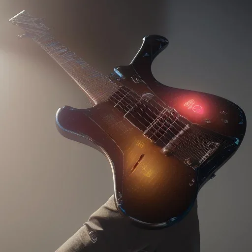 Cyberpunk GUITAR, hyper realistic