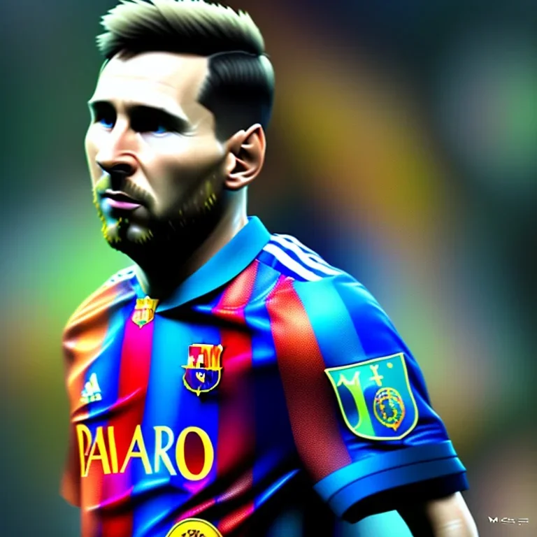 lionel messi, perception of mortality, loose morals, angry at society, disappointed by life, Unreal Engine 5, highly detailed, highest quality, digital painting, complex 3d render