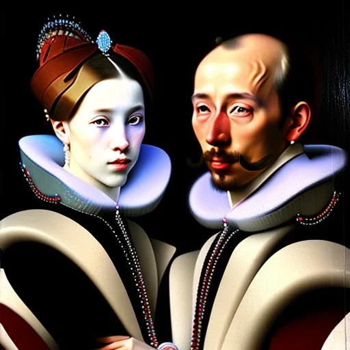 portrait of a men and woman velazquez style