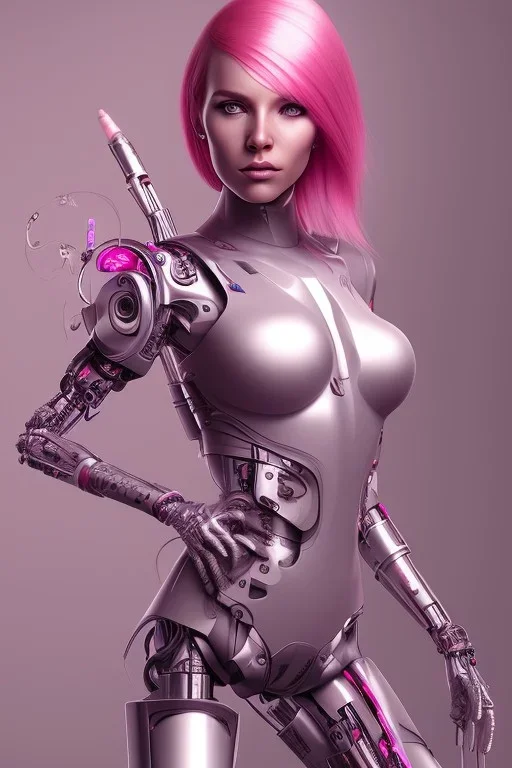 cyborg, pink hair,seven