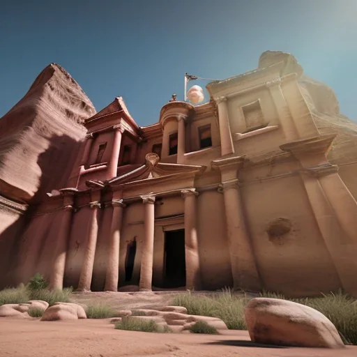 Petra + Ürdün, photo realistic, unreal engine